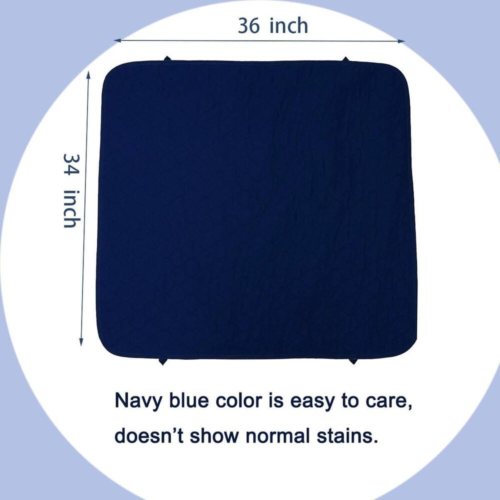 Reusable Washable Incontinence Bed Pads 2 Pack 34X36 Absorbent Waterproof Quilte - Picture 2 of 5